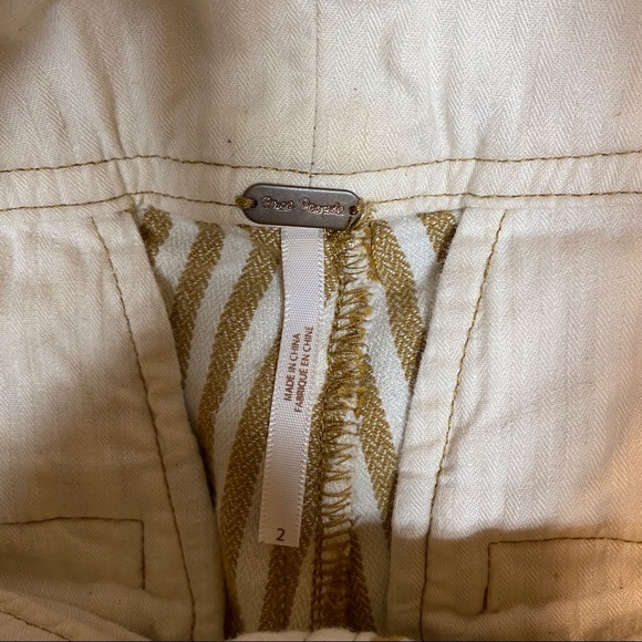 FREE PEOPLE Frankie High Waist Tan Striped Pants - Picture 7 of 7